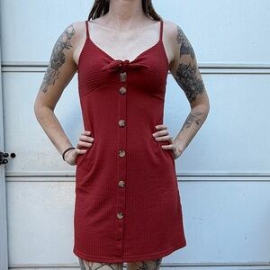 Cotton on tie front mini dress XS